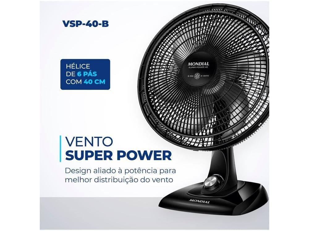 Mondial Fan Super Power 40cm 6 Pas 3 Speeds 140W - 110V