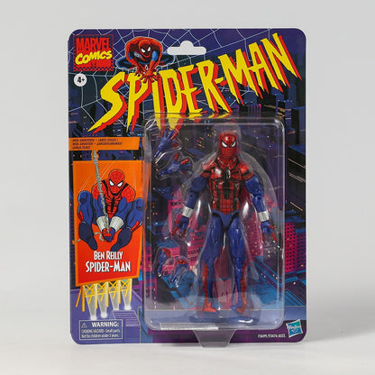 Boneco de Ação de PVC Colecionável Homem-Aranha Cel-Shading Comics Marvel Legends Retro Cardback Modelo de Brinquedo de Presente