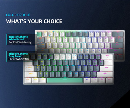 Teclado Mecânico Machenike K500-B61W Tri-mode 60% ANSI Latam-ES Sem Fio Hot-swap para Jogos para PC Gamer