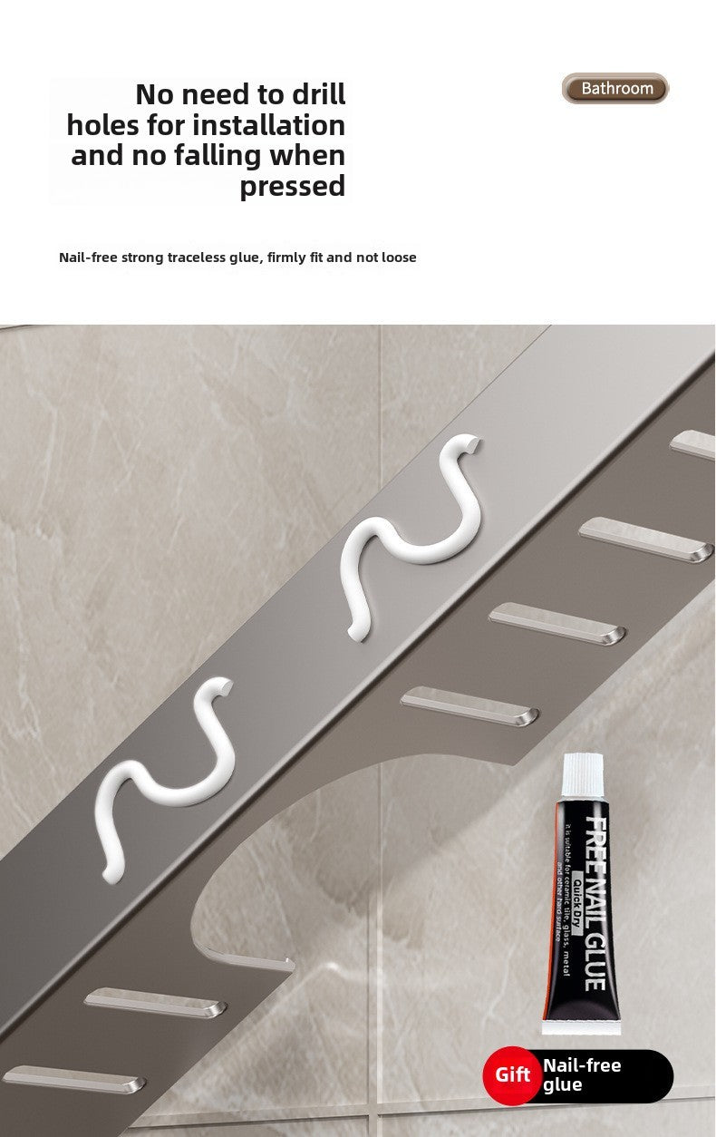 Toilet faucet storage rack, toilet sink, washbasin, wall mounted non perforated mirror front bathroom rack