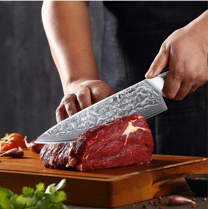 Conjunto de Facas TURWHO 1-6 Peças Aço Damasco 67 Camadas Facas de Cozinha Santoku Faca de Chef Faca Multiuso Para Pão Ferramentas de Cozinha