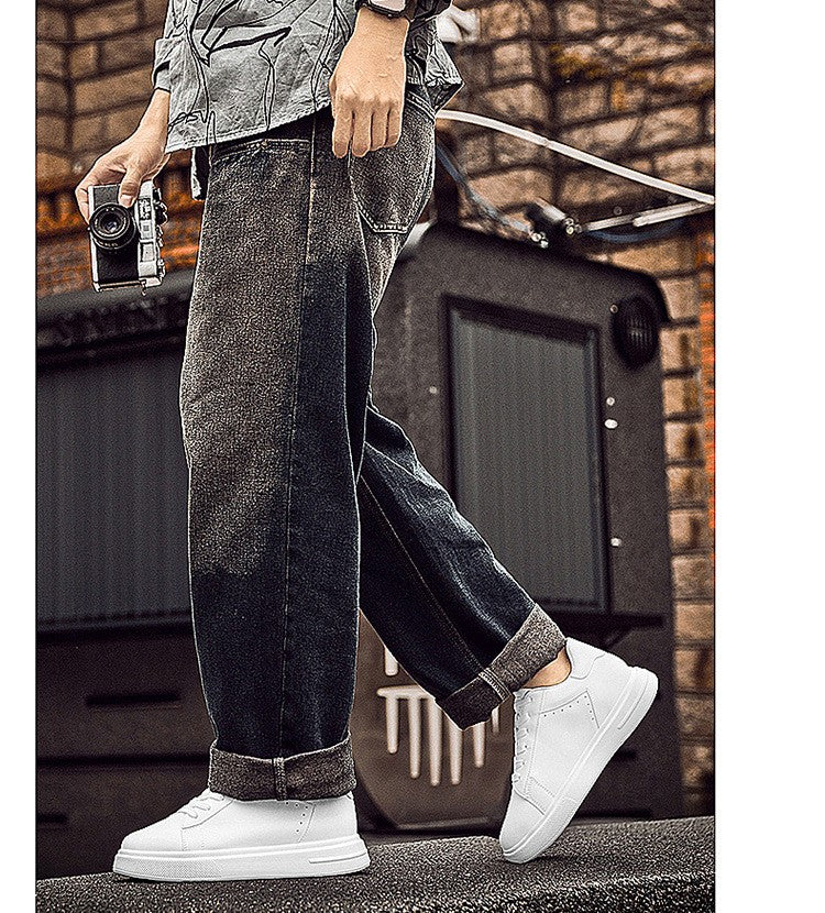 Sneakers Man Elevator Shoes White Black Taller Shoes Men Leisure Fashion Sports Increasing Shoes Increase in Height 6-10Cm