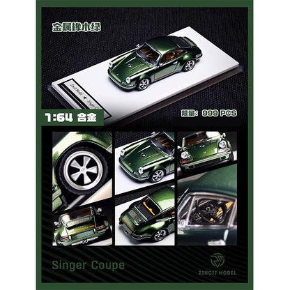 1:64 Novo Modelo de Zinco Porsch 911 964 Singer Coupe Dls Miniatura de Liga Fundida Modelo de Brinquedo Infantil Colecionável Ornamento