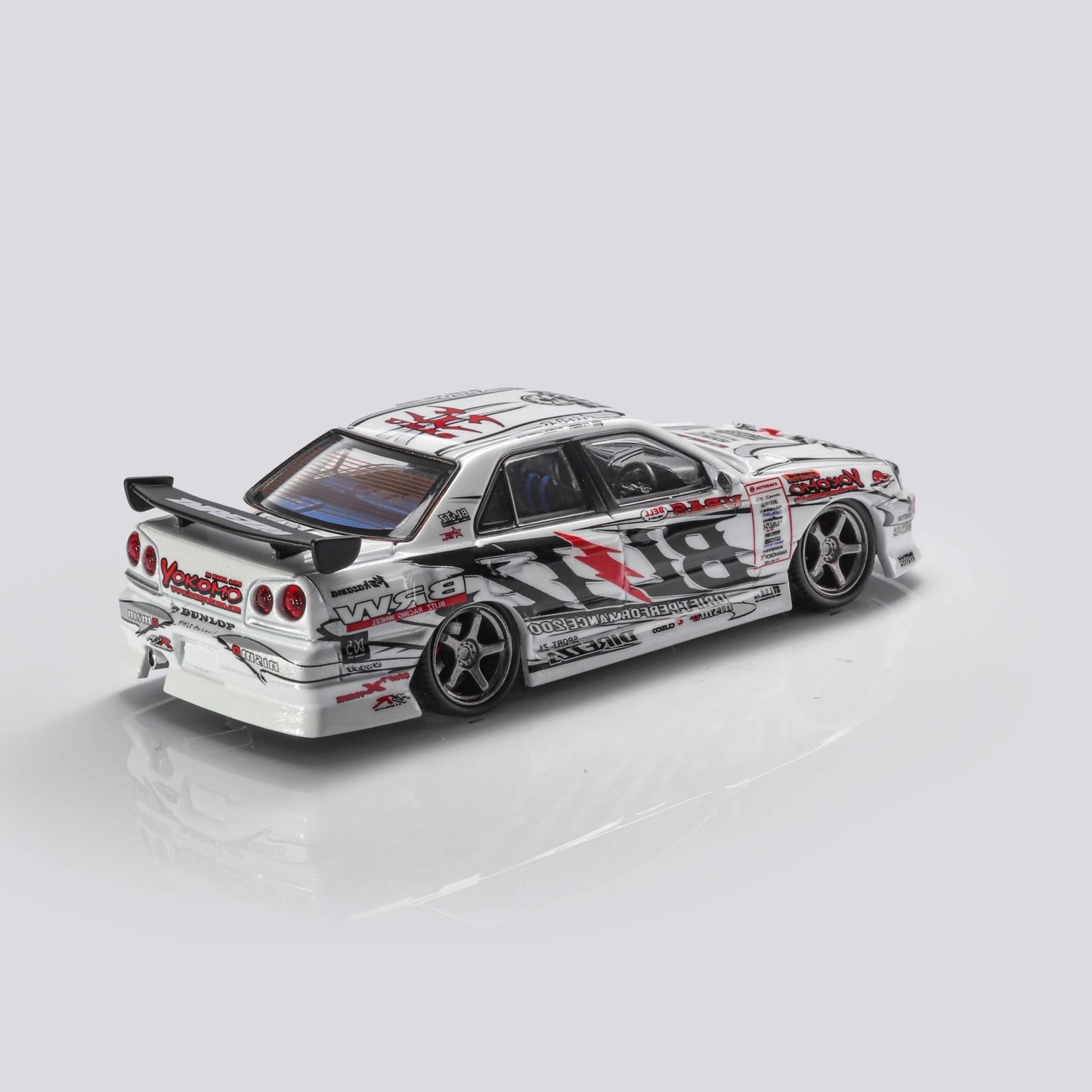 Novo em estoque Mortal 1:64 Nissan GTR D1GP Blitz ER34 Liga Miniatura Diecast Modelo Conjunto de Dois Carros Versão D1GP Brinquedos de Modelo de Carro Presente