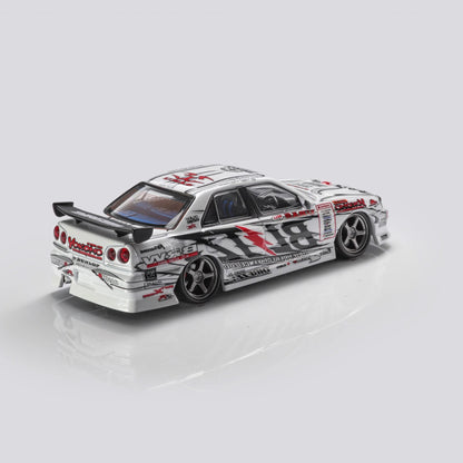 Novo em estoque Mortal 1:64 Nissan GTR D1GP Blitz ER34 Liga Miniatura Diecast Modelo Conjunto de Dois Carros Versão D1GP Brinquedos de Modelo de Carro Presente