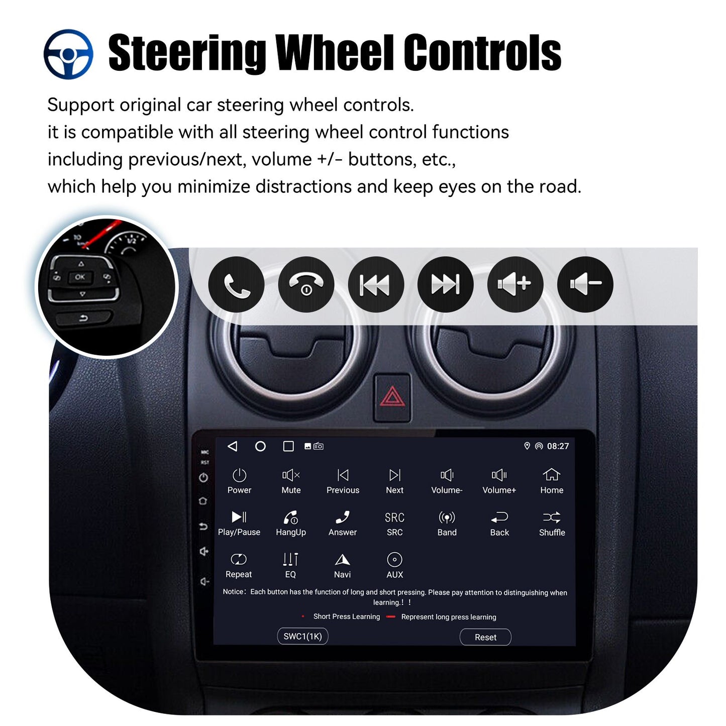 Rádio Automotivo Android 15 Para Nissan Qashqai Rogue 2008-2013 Multimídia Player GPS Navegação Carplay Android Auto 4G WIFI