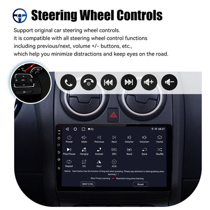 Rádio Automotivo Android 15 Para Nissan Qashqai Rogue 2008-2013 Multimídia Player GPS Navegação Carplay Android Auto 4G WIFI