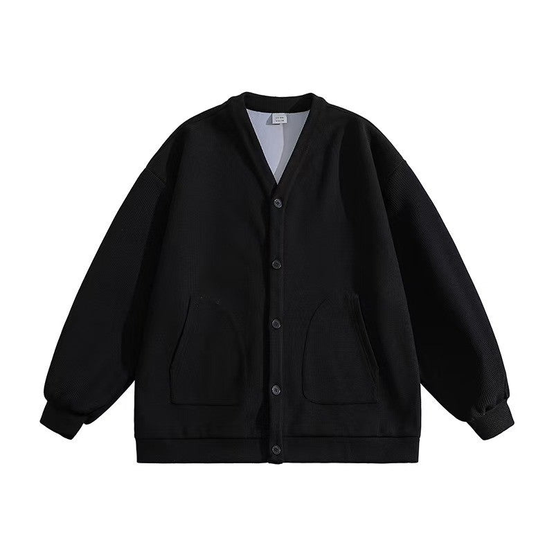 V-neck Knitted Jacket for Men 2025 New Autumn Jacket Trendy Brand Relaxed Style