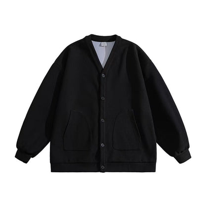 V-neck Knitted Jacket for Men 2025 New Autumn Jacket Trendy Brand Relaxed Style