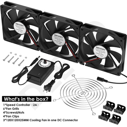 120mm 3000RPM Fan Cooling With Controller 12cm 12V 220V Btc Machine Chassis Workstation Cabinet Radiator Server Fan