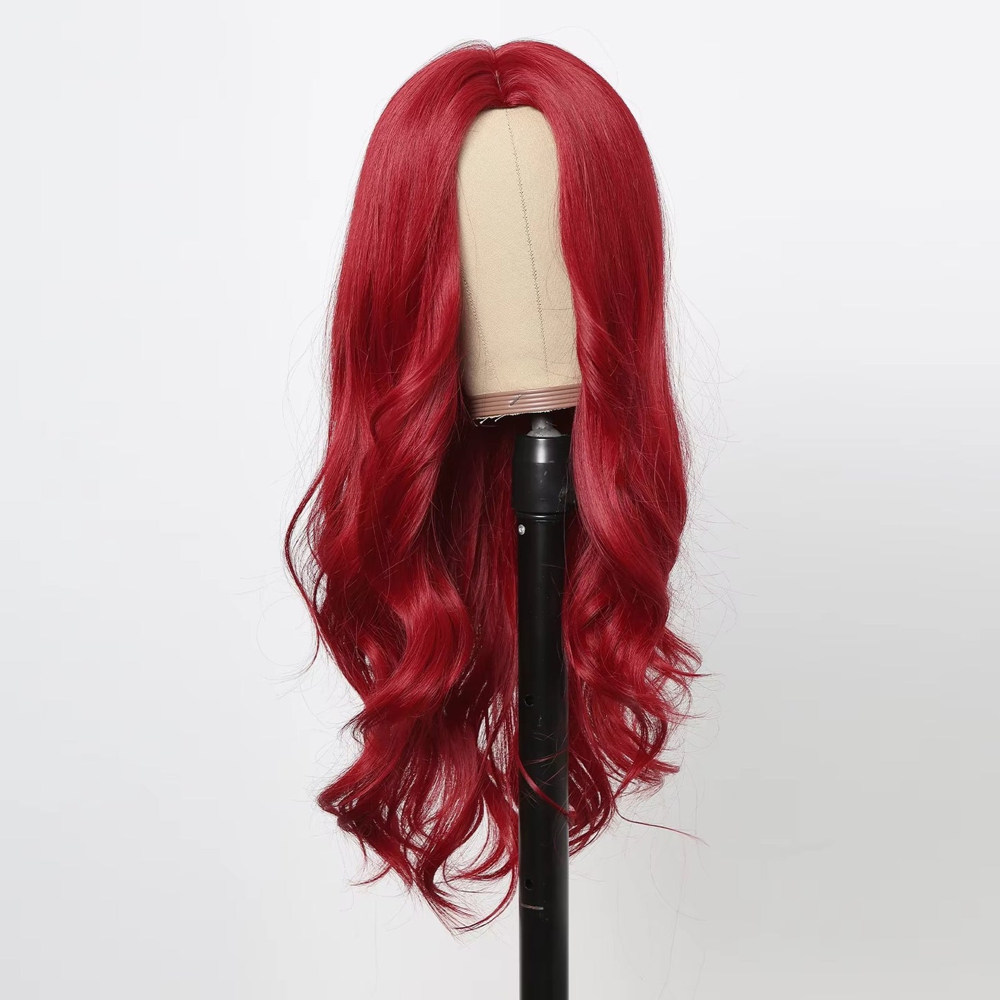Red Synthetic Wigs Long Body Wavy Wig Natural Hairline Daily Red Hair Heat Resistant Fiber Smooth Party Cosplay Wig
