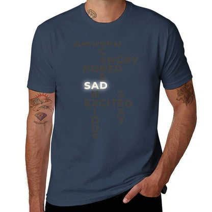 “Sad” - Giggles’ Mood Shirt (Black) - Westworld Season 3 T-Shirt t shirt man plain cotton t shirts man 100% T-Shirt