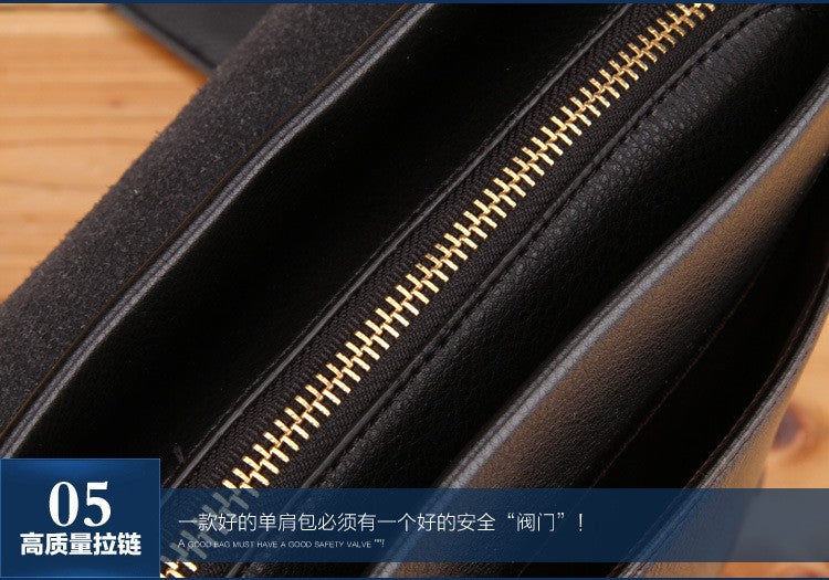 New Men's Bag, Business Shoulder Bag, Wear-resistant Waterproof PU Leather 10 Inch Capacity Men's Briefcase POLO Casual Bag