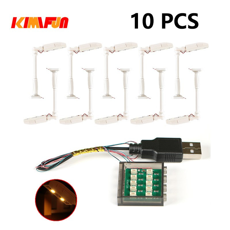 10PCS 0.8mm Pino RGB LED Blocos de Montar USB Lâmpada DIY Luz de Rua Cidade Decoração Elétrica 1X1 Tijolo Compatível com Todas as Marcas