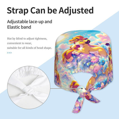 Boné cirúrgico personalizado O Rei Leão, divertido, para homens e mulheres, chapéu de esfoliação, gorro de enfermeira para dentista