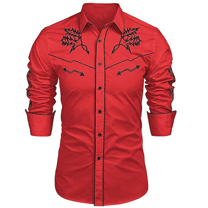 Top Men's Shirt Western Tribal Ethnic Style Designer Design Rose High Quality Luxury Men Sports Leisure Outdoor Party 2023 New