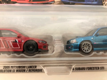 Hot Wheels Premium Car Culture 2 Packs Mitsubishi Subaru Dodge Porsche 1:64 Diecast Alloy Classic Performance Car Collectible