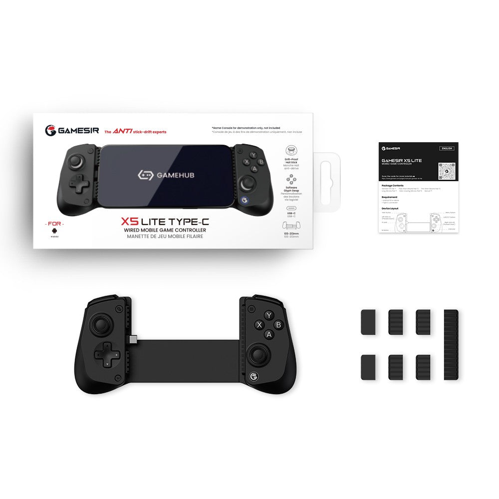 GameSir X5 Lite Type-C Wired Mobile Game Controller with Hall Effect Joystick for iphone 15/ Android/ipd mini/Y700