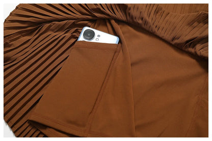 Women's fashion 2-in-1 golf tennis skirt pleated fitness suit with inner pocket, women's sexy style