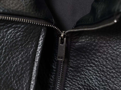 2025 autumn new women's casual fashion simple long sleeved faux leather long sleeved stand up collar leather jacket