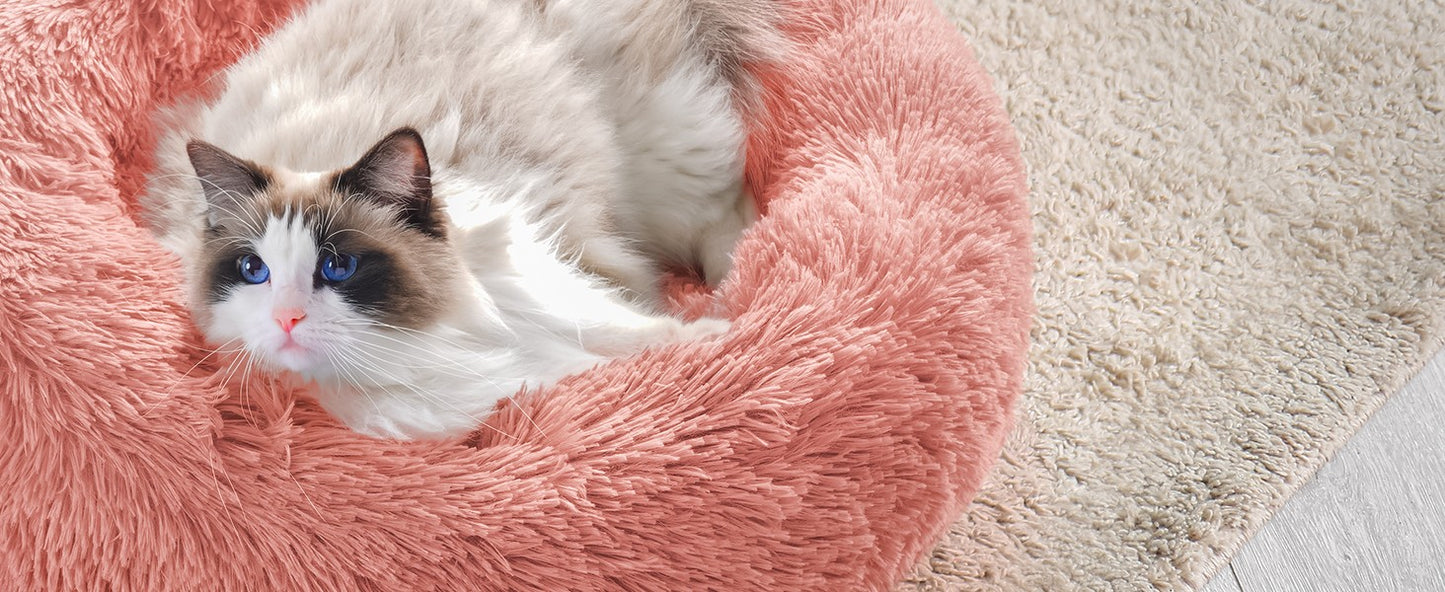 Cama para Pets Super Macia Pelúcia Grande Adequada para Cães de Porte Médio Lavável na Máquina Cama Redonda para Cães Ninho Confortável para Dormir