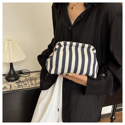 Woven Crochet Purses for Women Beach Clutch Handbags Dumpling Hobo Casual Colorblock Bag Ladies Ruched Cloud Purse