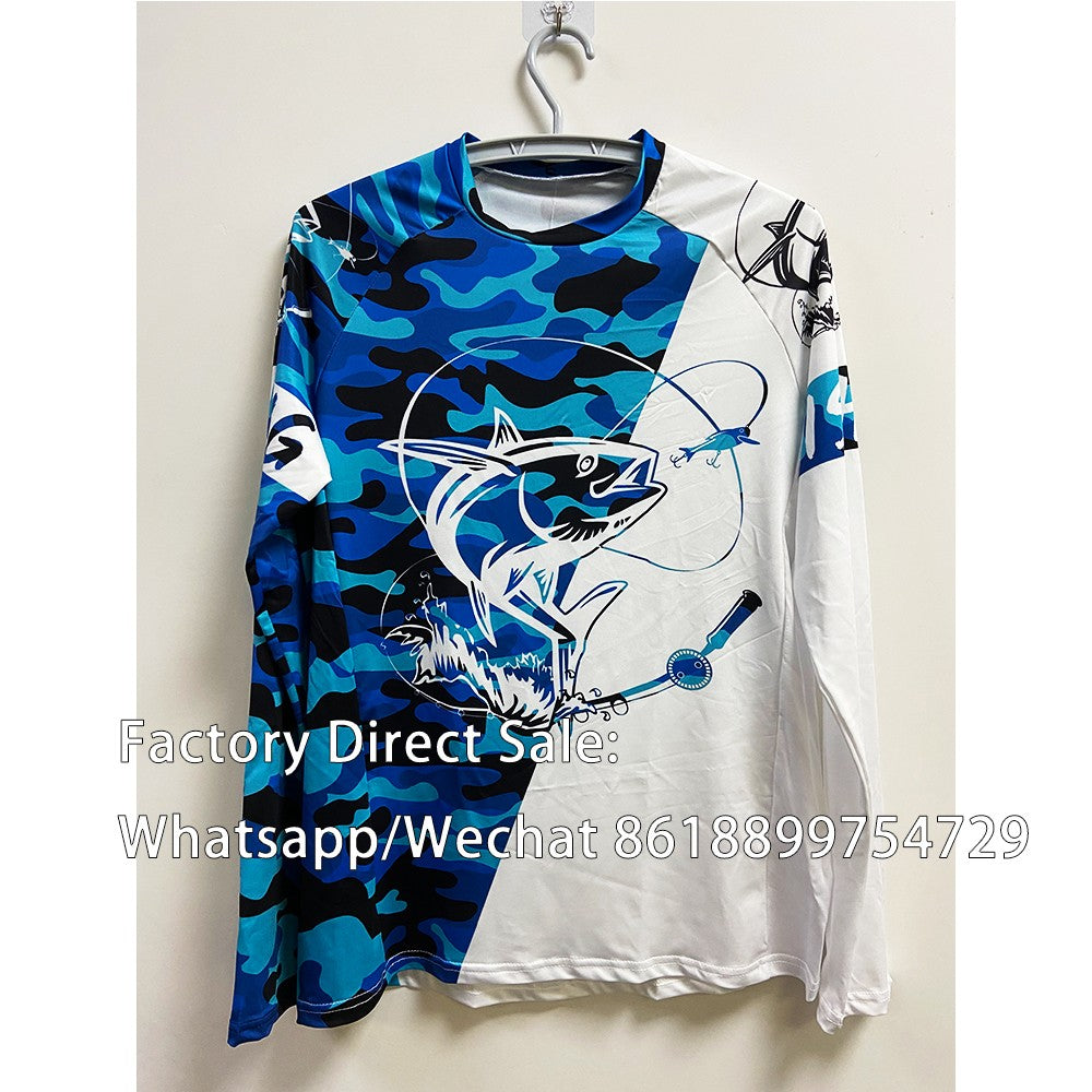 Camisetas de Pesca Desempenho Tops Vestuário de Pesca Manga Comprida Vestido Respirável Camisa Proteção UV 50 Roupa de Pesca Masculina