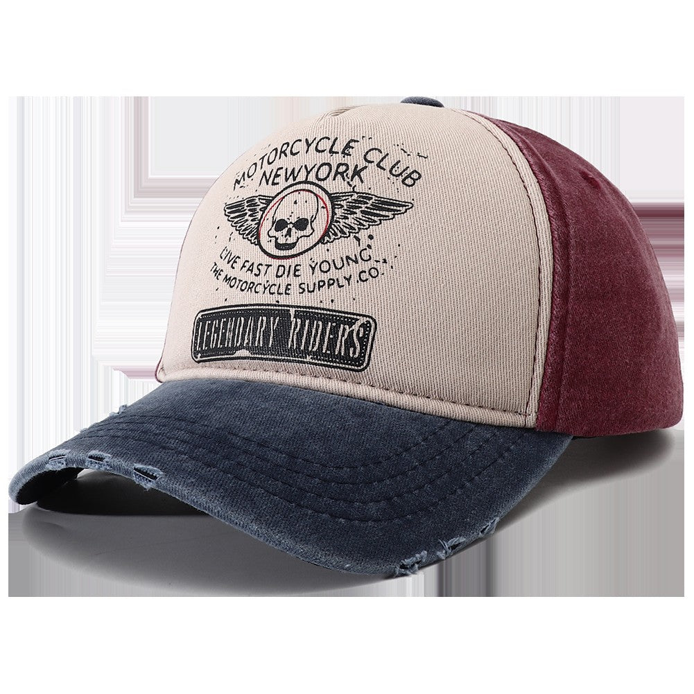 2023 New Punk Motorcycle Cap Casquette Femme Skull Print 5 Panel Baseball Hat Hip Hop New York Snapback Caps for Women Men Bones