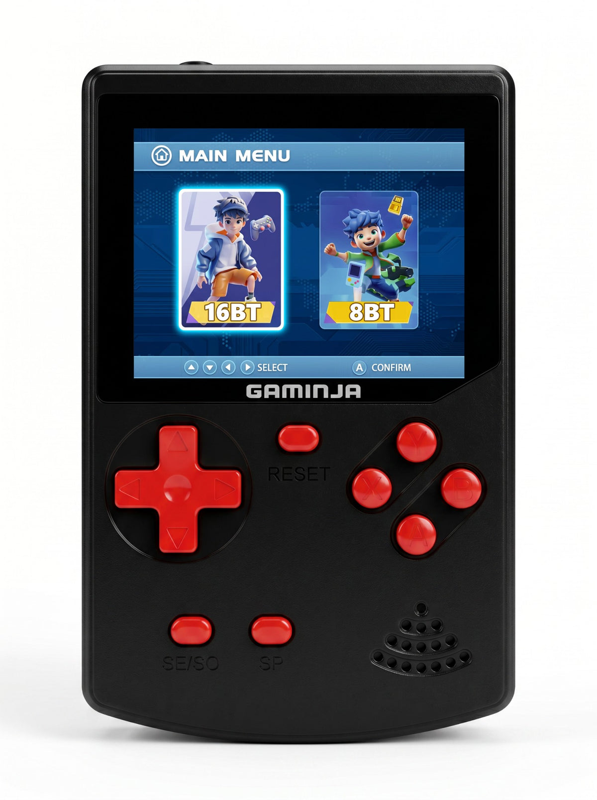 GAMINJA Handheld Game Console 300 Classic 8bit/16bit Games 2.8" HD Screen Retro Video Mini Game Console Gift for Nostalgia