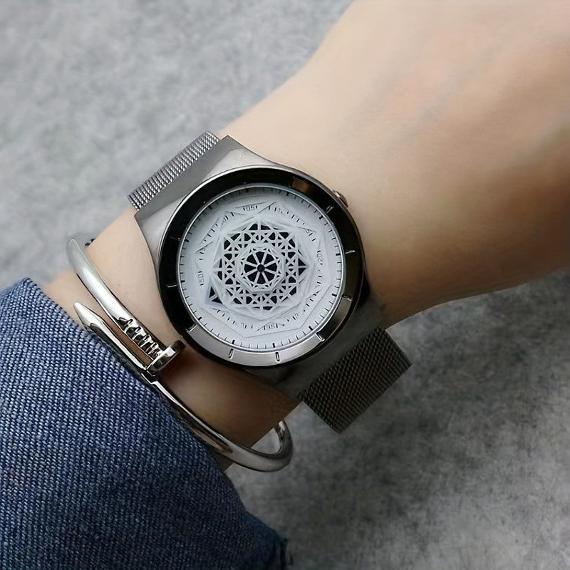 New Concept Creative Pointless Black Technology Watch Men's and Women's Students Minimalist Fashion Trend Quartz Watch