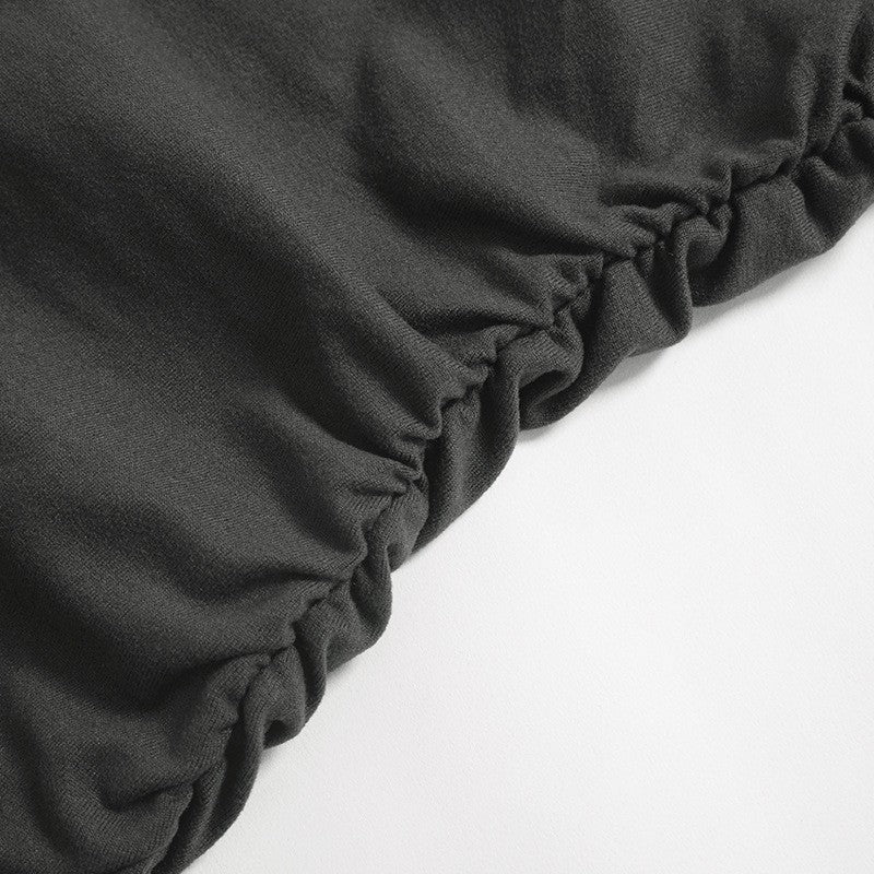 Autumn Sexy Women's Dress Black New Long Sleeves Folds Streetwear Diagonal Collar Casual Dress Club Party Elegant Dresses Female