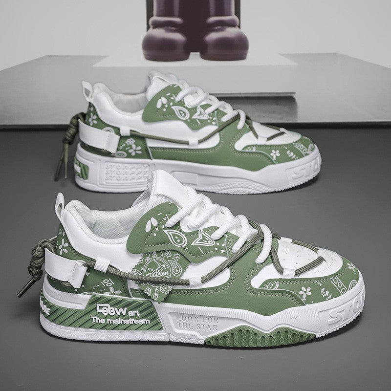 Men's thick soled casual shoes four season soft soled outdoor walking shoes student flat shoes youth fashion sports board shoes