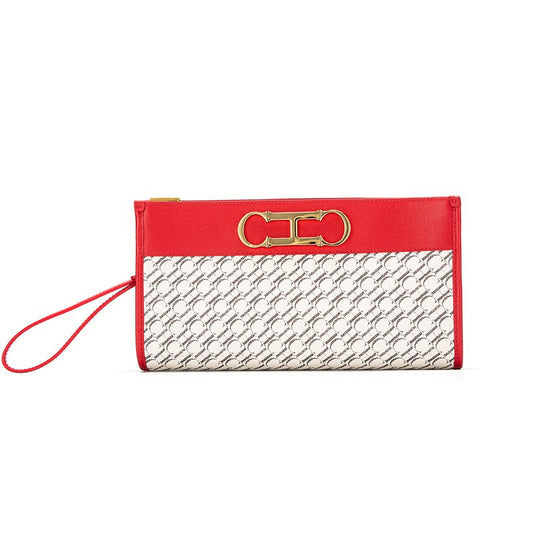 Women's Walletluxury Design Envelope Convenient Zipper Fashion Letter Print Long Wallet Mobile Phone Bag Men's Clutch Bag