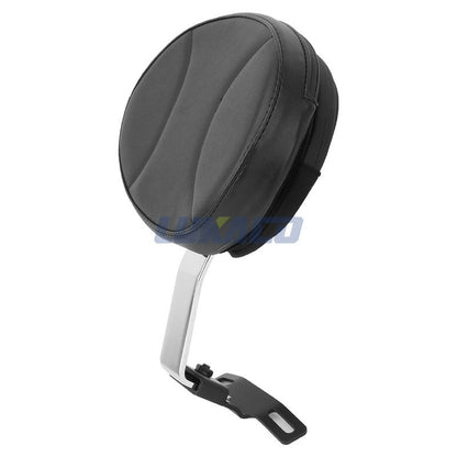 Motorcycle Adjustable Driver Rider Backrest Plug In Sissy Bar Seat Cushion Moto Pad For Harley Fatboy Heritage Softail 2007-2017