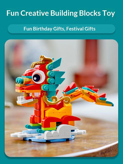 Lego 40573 Árvore de Natal 40611 O Ano do Dragão Brinquedos de montar quebra-cabeça infantil Presente de Natal
