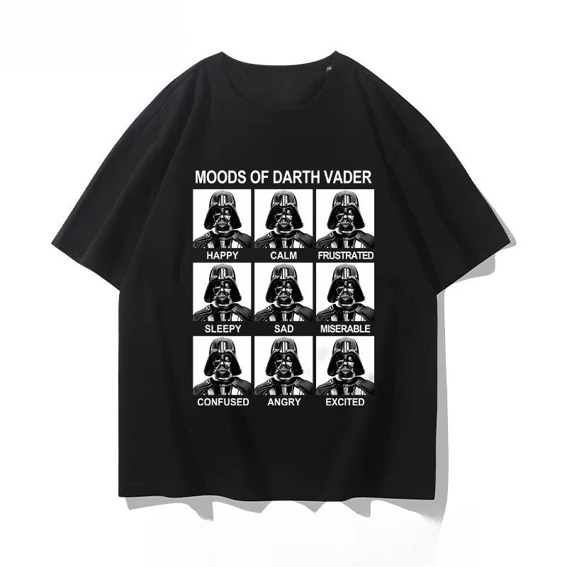 Planet Cotton T-Shirt Darth Vader Force Lightsaber Short Sleeve Casual Half Sleeve Sports Popular Short Sleeve Wars Popular Top