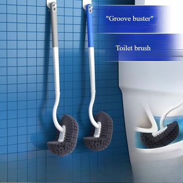 Bathroom Wall-mounted S-type Toilet Curve Brush Bent Head Corner Gap Brush Soft Hair Household Items Cleaning Tools Accessories