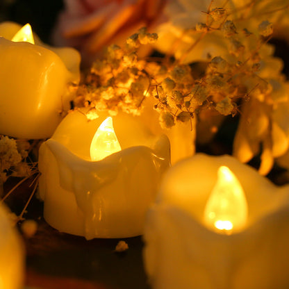 LED Candles 24/12 Pack Flameless Flickering Tea Light Warm White Candle for Party Wedding Birthday Christmas Gifts Home Decor