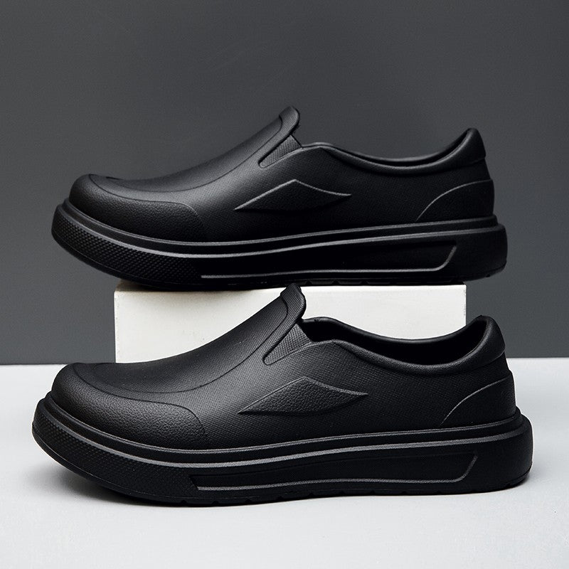 Men's Chef Shoes Anti Slip Oil Resistant Dirt Resistant Work Shoes Quick Drying Thick Soled Rain Shoes Large Size Breath Clogs