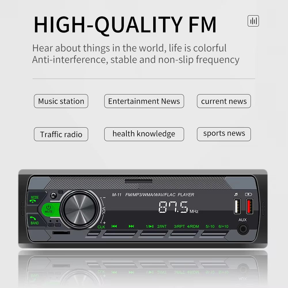 Podofo Car Audio Radio 1 Din MP3 Car Stereo Bluetooth FM AUX In USB Colorful Buttons APP Remote Control Car Multimedia Player