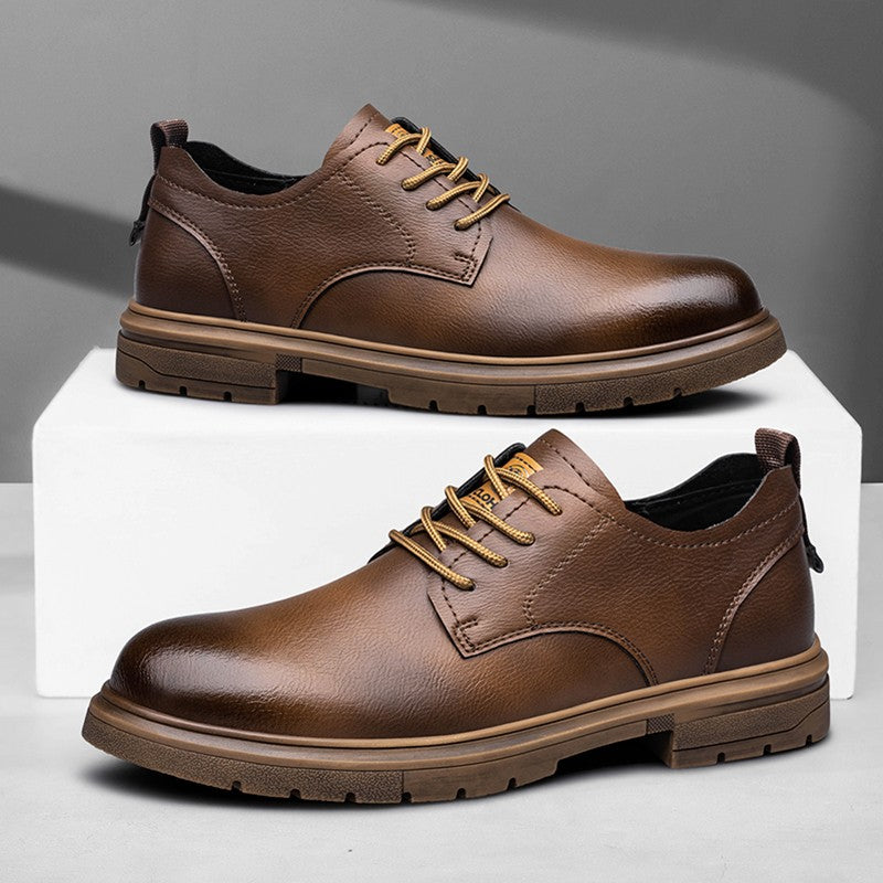 52/2000  CLOHOO handmade men's shoes business casual leather shoes breathable soft sole comfortable classic lace-up men's shoes