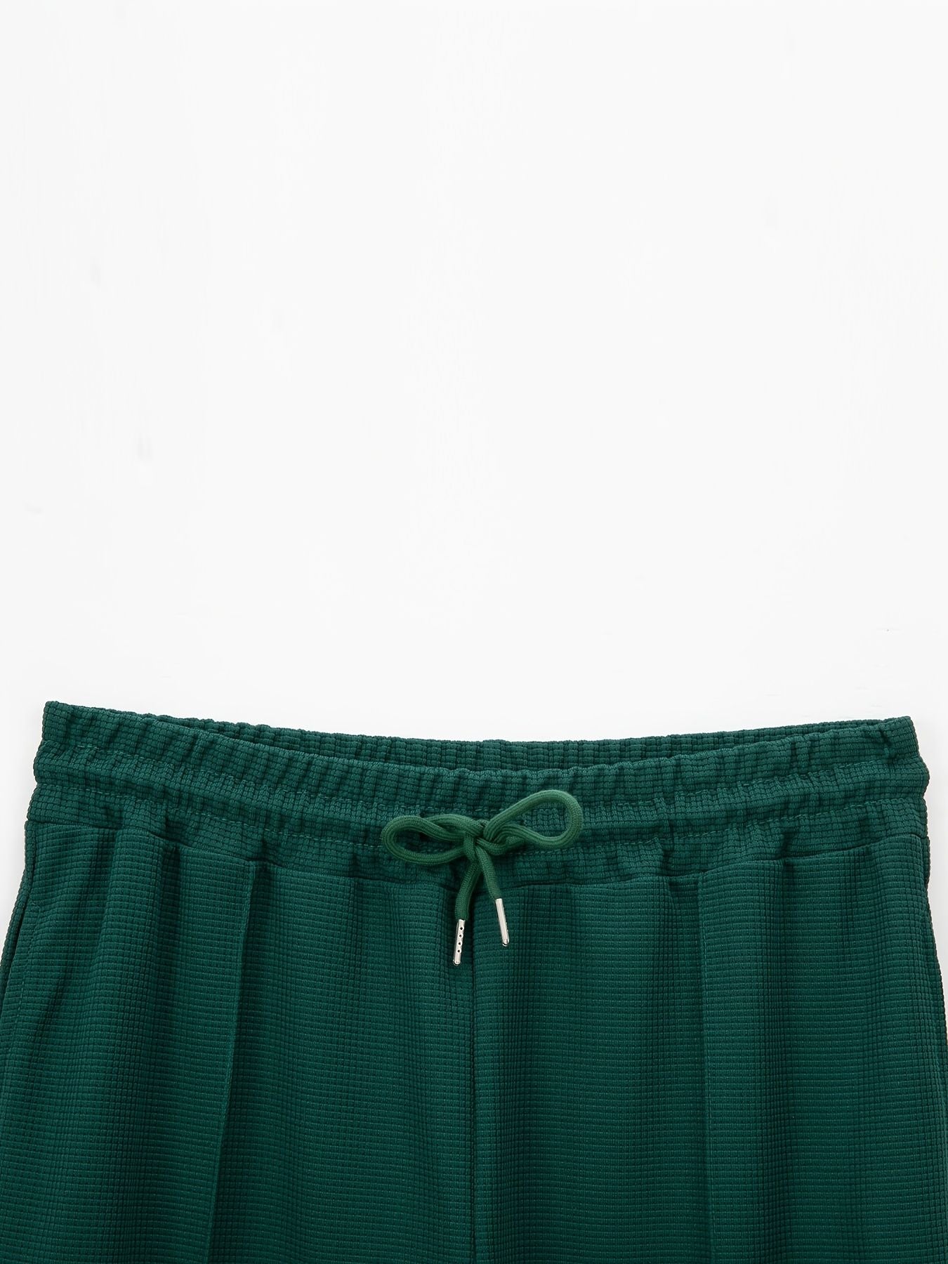 Calça Masculina Casual de Waffle de Cintura Média Calça Leve e Elegante Adequada para Todas as Estações