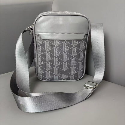 2025 new retro printed men's shoulder bag, casual and fashionable crossbody bag, horizontal version trendy men's crossbody bag