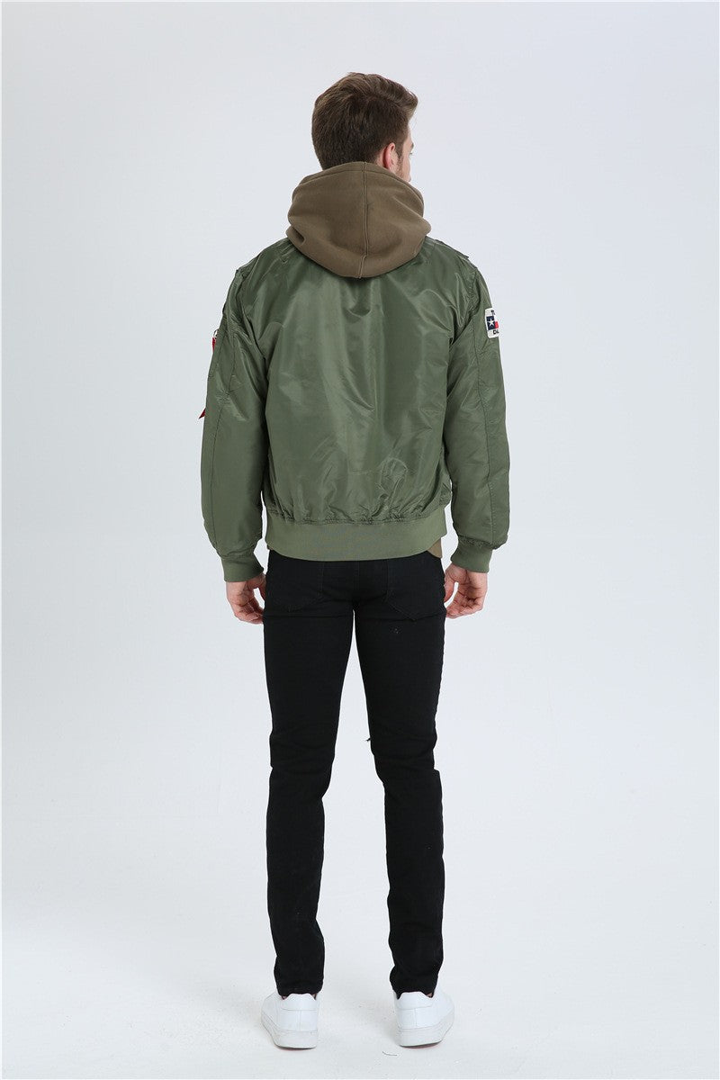 High Quality Military Fashion Casual Boy Youth Lightweight Top Gun Patch Embriodey Streetwear Ma1 Satin Flight Bomber Jacket Men