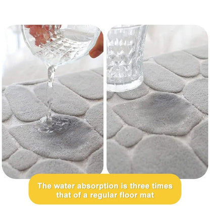 Conjunto de 3 Peças de Tapetes de Banheiro em Espuma de Memória, Ultramacios e Absorventes, com Estampa de Folhas, Tapetes de Banho Grossos e Laváveis Para Vaso Sanitário e Banheira