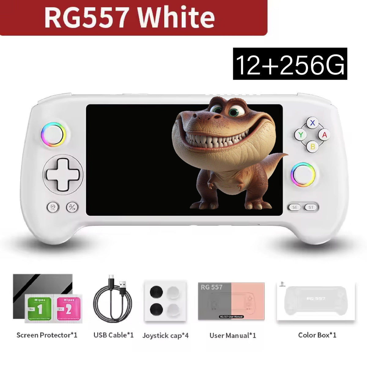 ANBERNIC RG557 Retro Handheld Game Console Android 14 5.48 Inch AMOLED Screen Video Player High-resolution Joysticks RG 557 PS2
