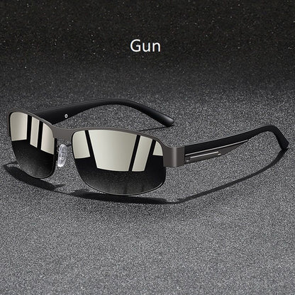 Fashion Vintage Square Metal Frame Sunglasses Men Women Fishing Driving Man Luxury Brand Designer Sun Glasses UV400 Eyewear