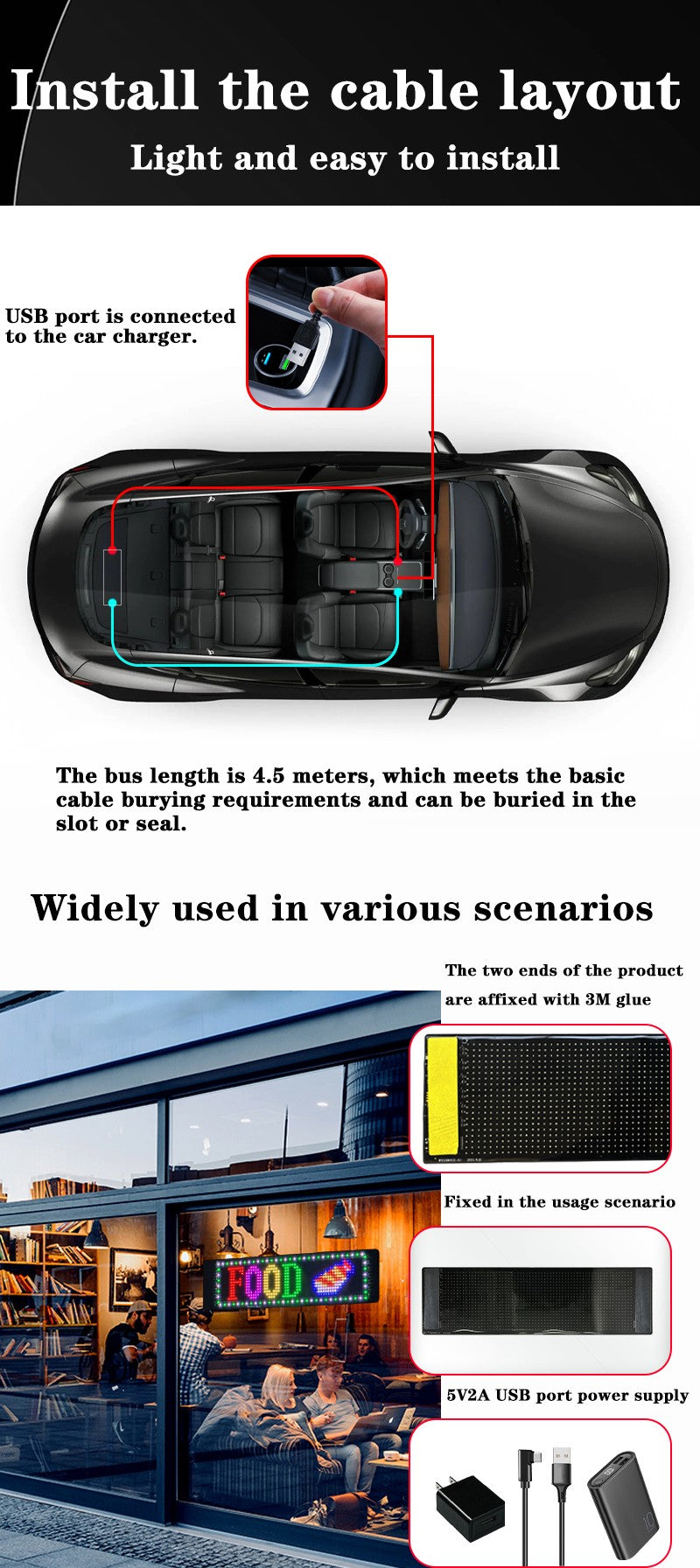 LED Matrix Pixel LED Display Screen Message Scrolling Sign Board Soft Flexible Advertising Light For Store Car Truck Devil Eye