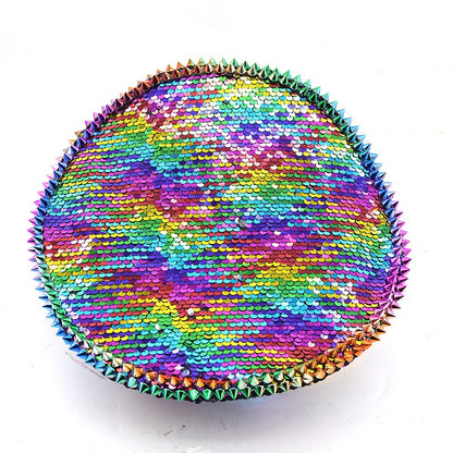 Chapéu de Capitão Chapéu Punk de Lantejoulas Coloridas com Strass para Festa Festival Aniversário Casamento Chapéu de Noiva Chapéu de Palco para Mulheres e Homens