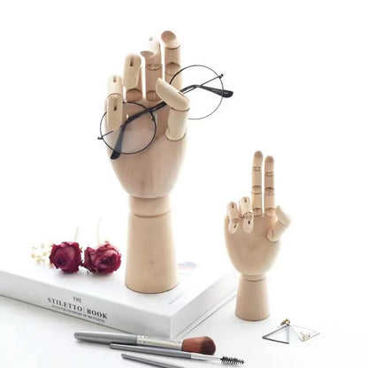 Creative Wooden Finger Art Model Ornaments Wooden Hands Home Living Room Office Desktop Storage Decorations Accessories